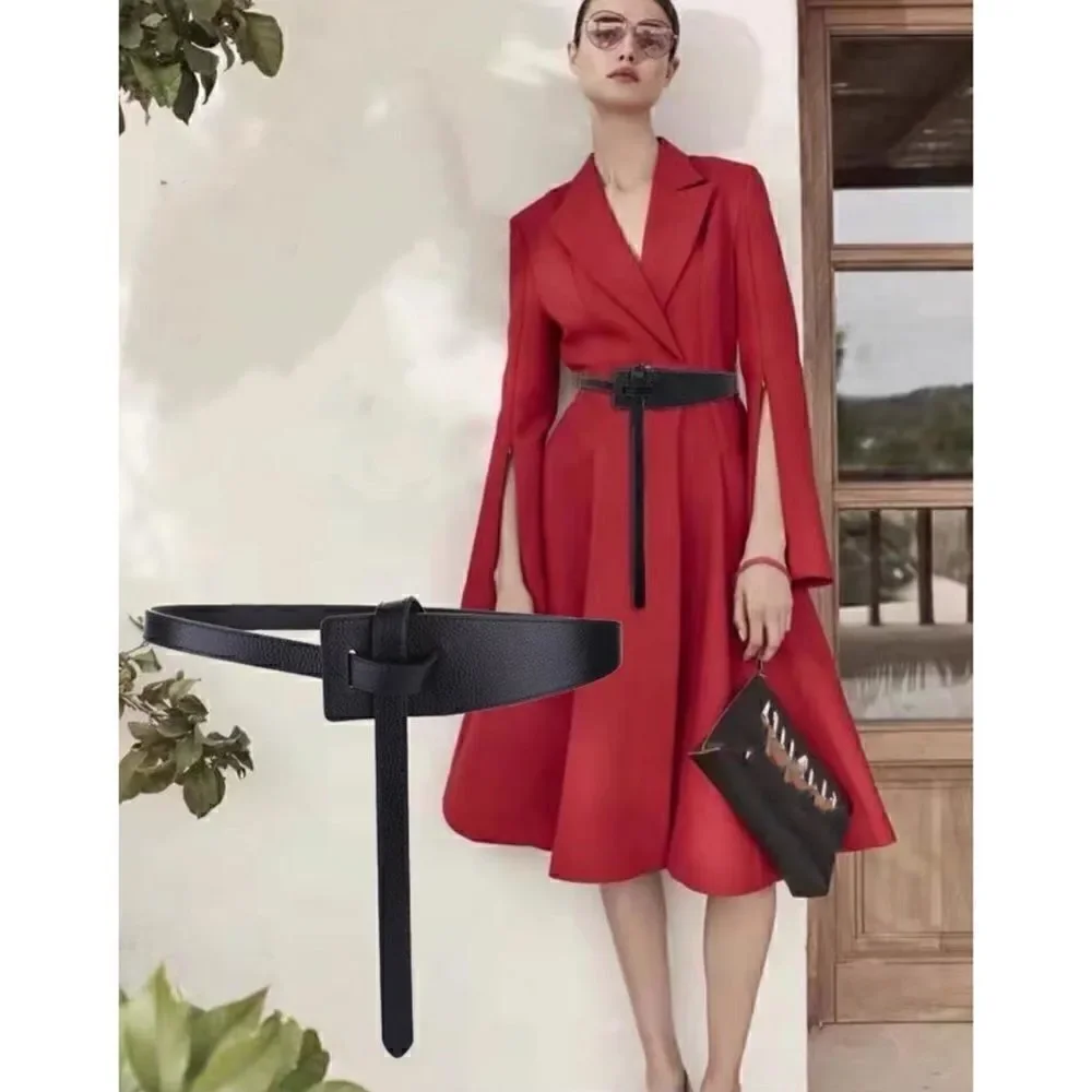 New Fashion Refined Black Pebble Leather Belt